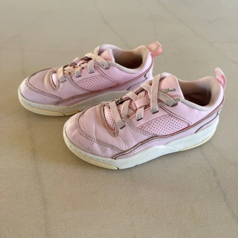 Nike Jordan Flight Court PS Pink Foam Sneakers Girls Size 12C | Leather Low Tops